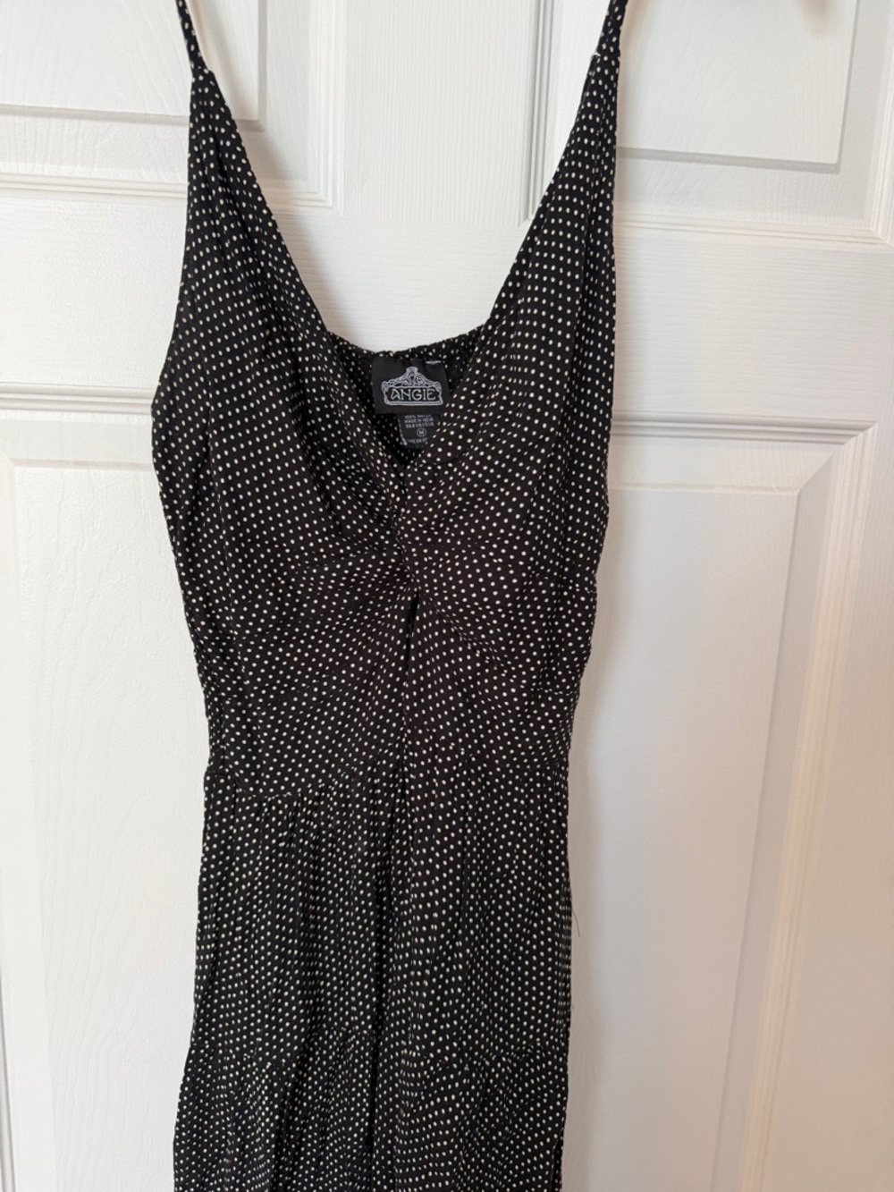 Angie Black Dress with White Polka Dots